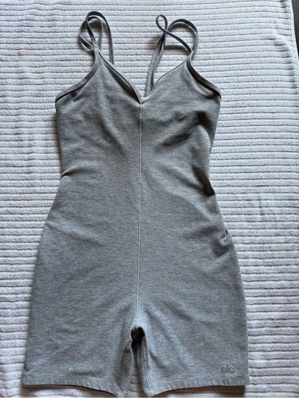 ALO Yoga Light Gray Strappy Jumpsuit Romper
